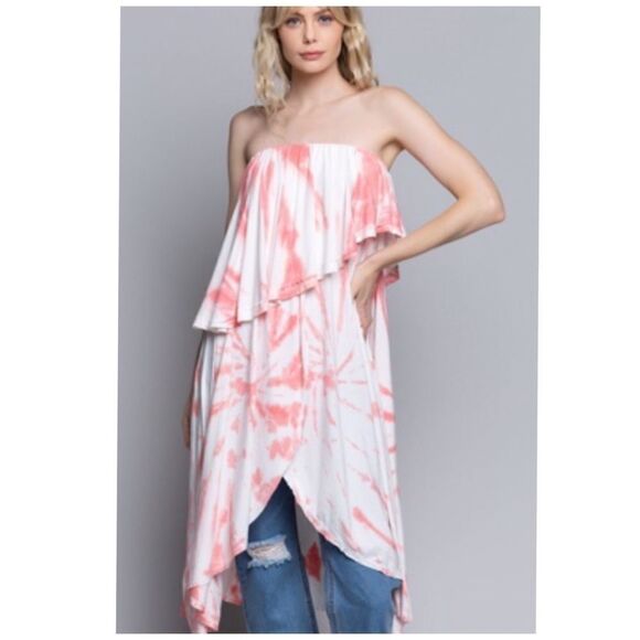 HAND dip-dye Tunic featuring asymmetrical Hem - Picture 4 of 12